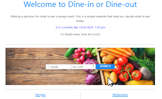 screenshot of website home page